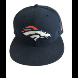 New Era Cap Hat Unisex Size 7 1/4” Color Navy Denver Broncos Fitted Baseball